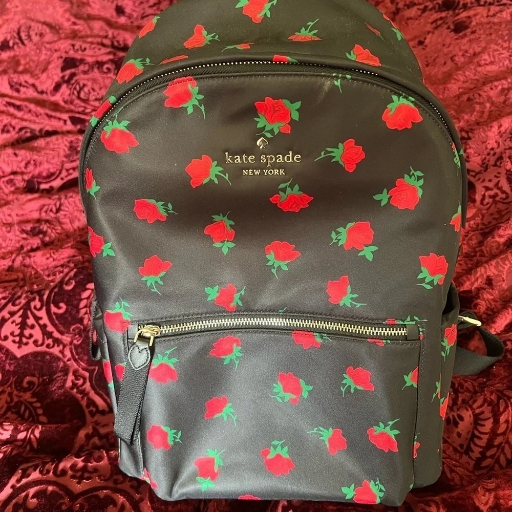 Kate Spade Black Chelsea Rose Backpack